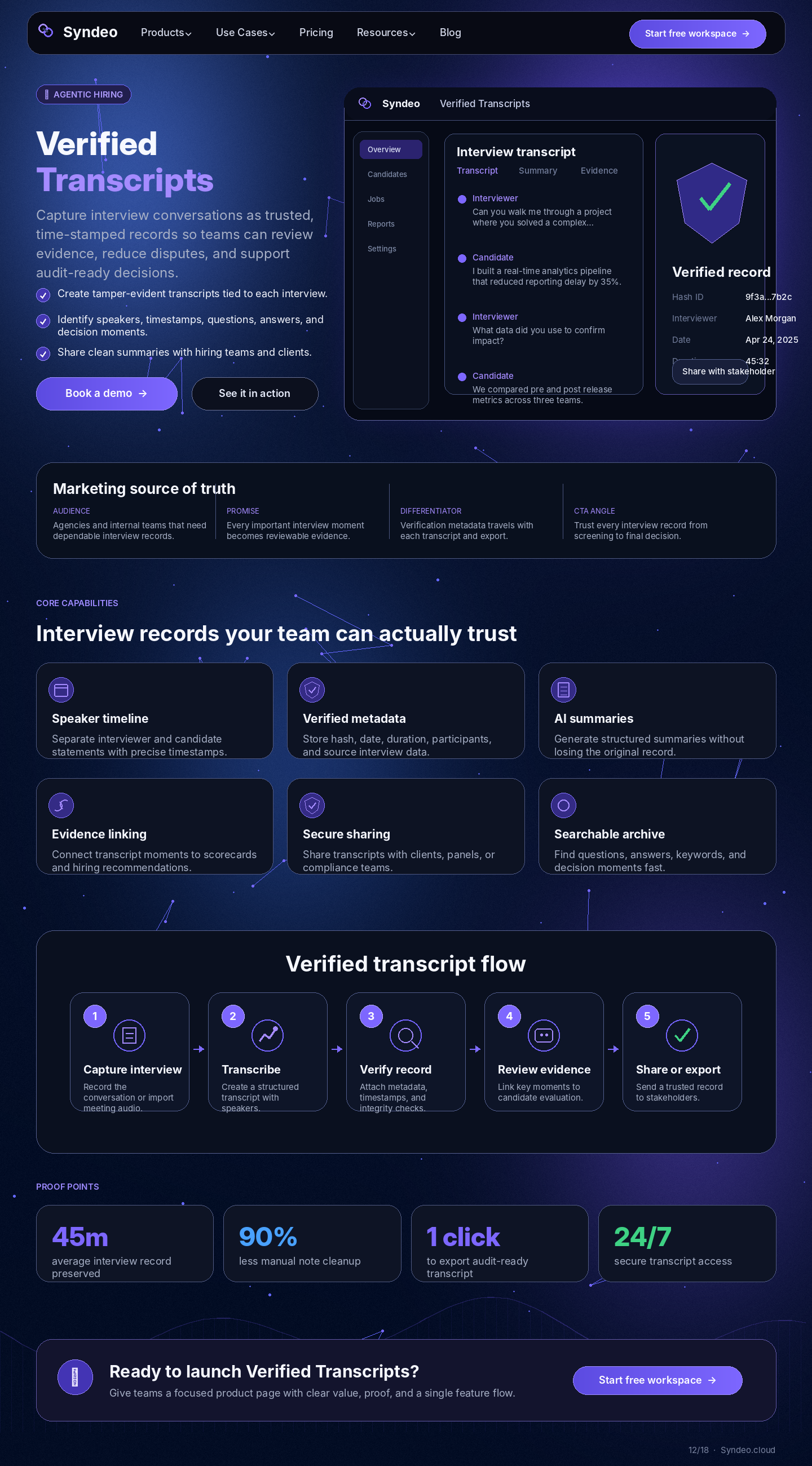Verified Transcripts source page reference