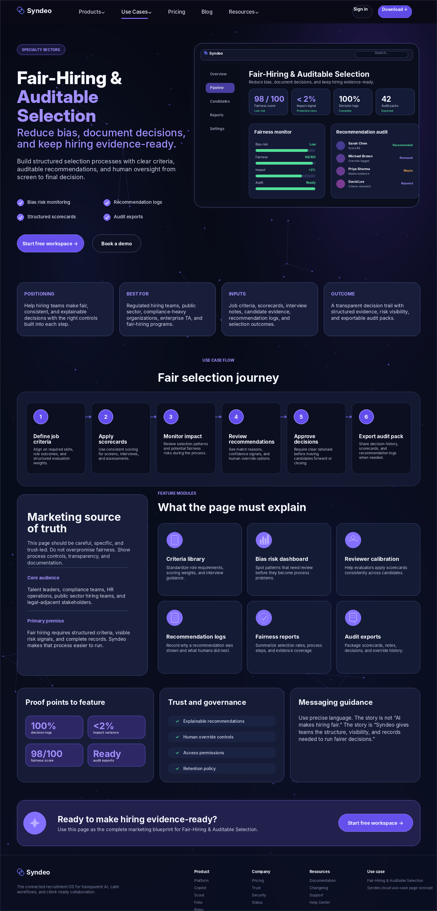 Fair Hiring & Auditable Selection reference page